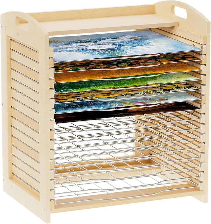 Kunst-Trockengestell mit 15 abnehmbare Fächer, Bilder Trockengestell für Klassenzimmer, Bildertrockn