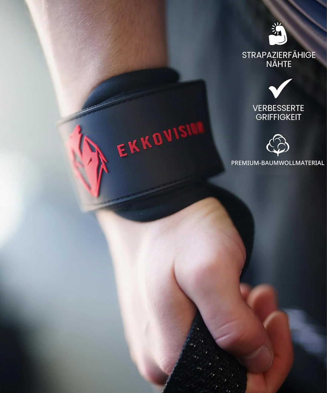 Ekkovision Gewichthebergurte mit gepolstertem D-Ring, Handgelenkstütze, strapazierfähige dicke, bequ