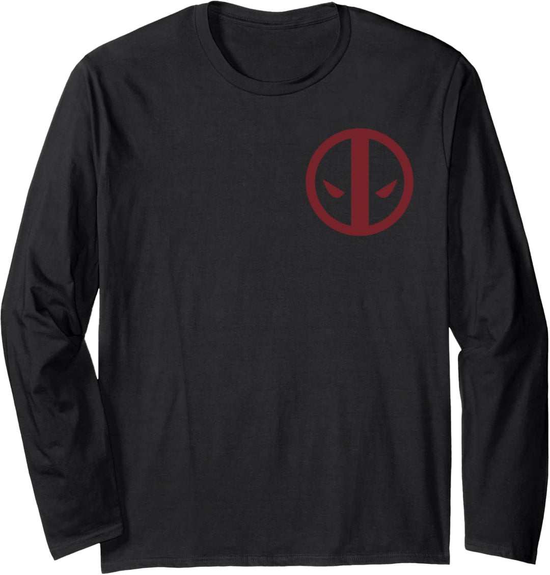 Marvel Deadpool Pocket Logo Red Tonal Langarmshirt