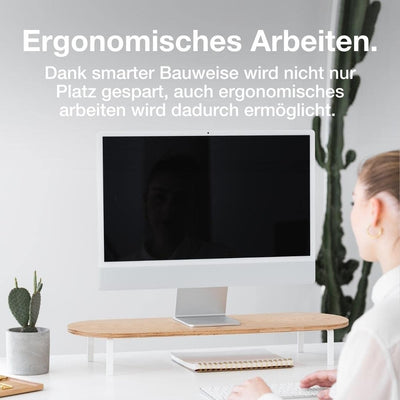 Woodcessories - Monitorständer Holz, Monitor Erhöhung Schreibtisch, ergonomische Bildschirmerhöhung