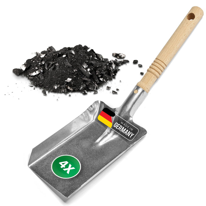 Kohleschaufel Kohlelöffel Ascheschaufel Schaufel Kamin Ofenschaufel (4, Kohleschaufel verzinkt), 4