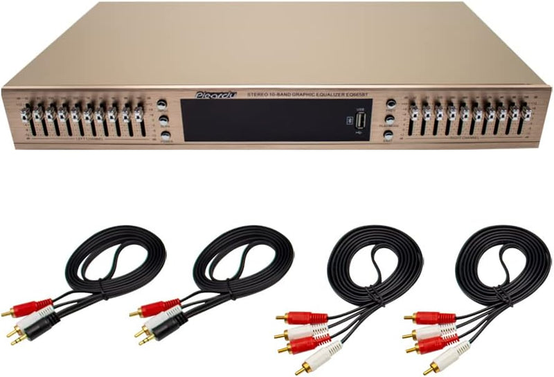 Toplionace EQ665 Stereo Equalizer, 220V Hifi Home EQ Equalizer Dual-10 BAND-Stereo Höhen Alt Bass Re