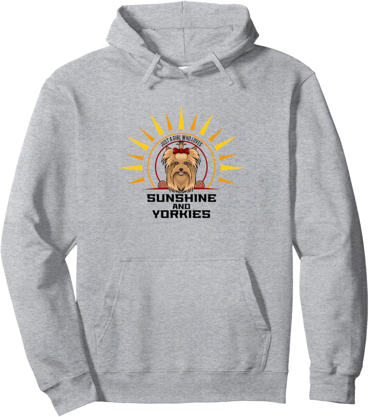Mädchen liebt Sonnenschein und Yorkie Terrier Pullover Hoodie