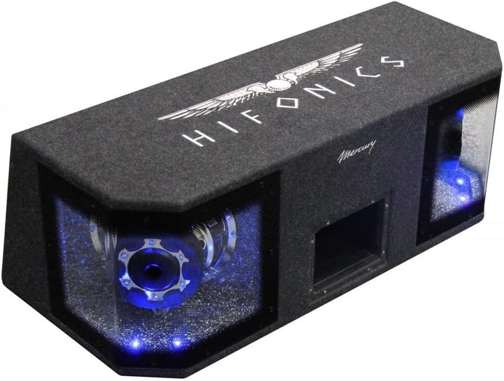 Hifonics Mercury MR8Dual - 2x20cm Gehäuse Subwoofer Flexport Skisack 200mm Doppelbass beleuchtet Kof