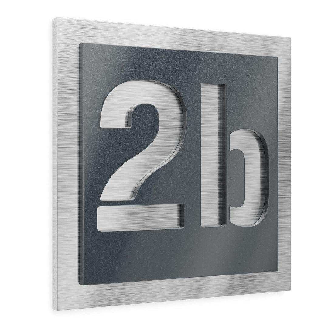 Hausnummer aus V2A Edelstahl 120x120mm - Anthrazit Metallic - Wetterfest Rostfrei Individuell anpass