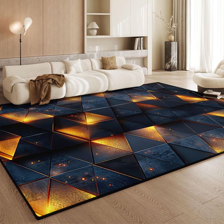 HOSIMA Cooler Teppich Mit Geometrischem Musterdruck,Weiche,rutschfeste Unterseite,Kurze Teppiche für