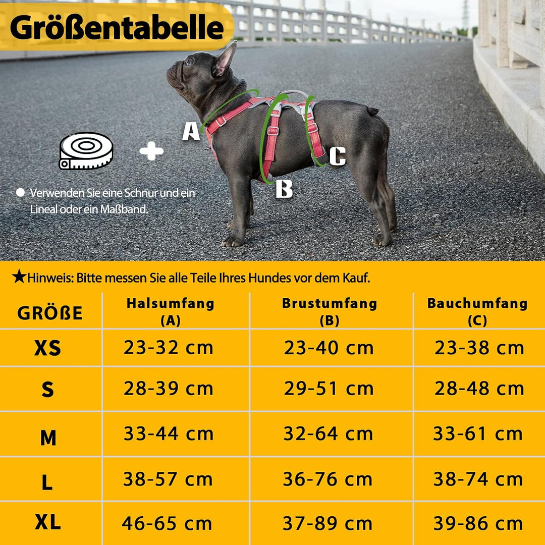 Huntboo Hunde Sicherheitsgeschirr, Rutschfestes Hundegeschirr Escape Proof, Reflektierendes Geschirr