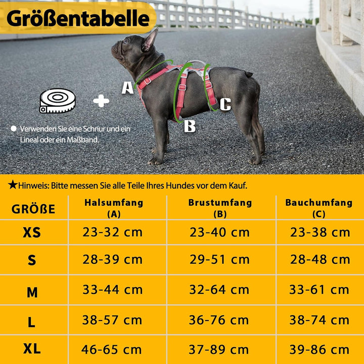 Huntboo Hunde Sicherheitsgeschirr, Rutschfestes Hundegeschirr Escape Proof, Reflektierendes Geschirr