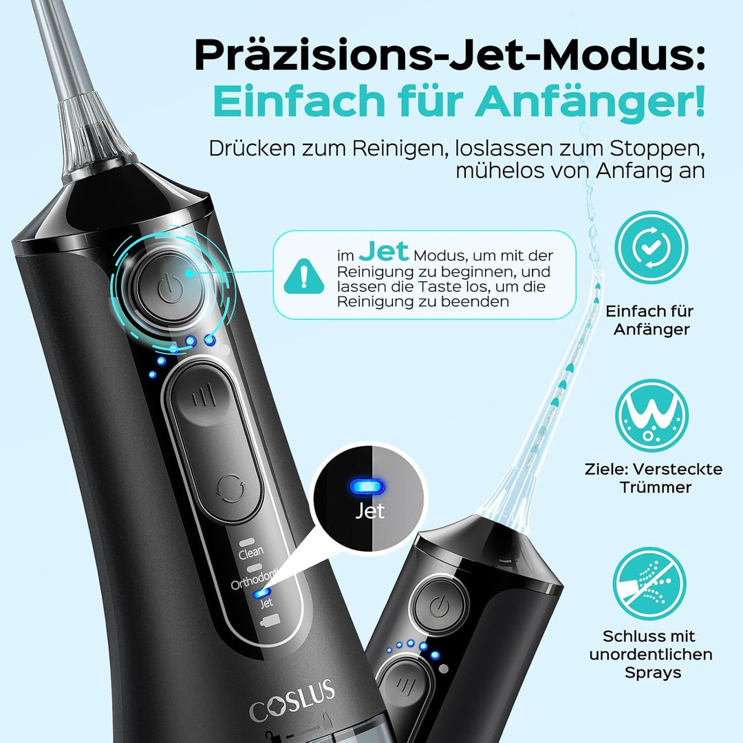 COSLUS Elektrische Munddusche Zahnbürste, Ideal für Reisen und Zuhause