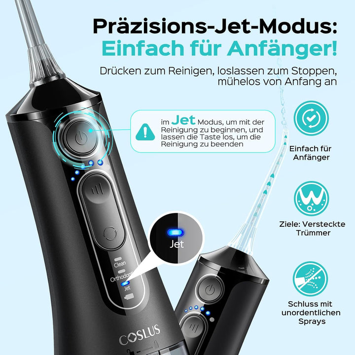 COSLUS Elektrische Munddusche Zahnbürste, Ideal für Reisen und Zuhause