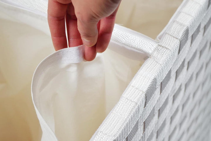 Kobolo Wäschesammler Wäschesortierer - Nylon - weiss - 125L - 2 Fächer