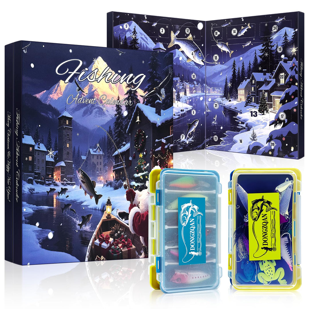 Angel Adventskalender 2025 Weihnachtskalender, Adventskalender Für Männer, 24 Angeln Köder Set Adven