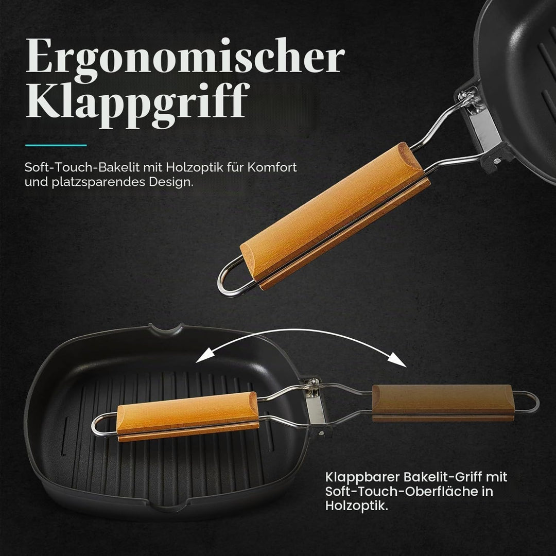 WECOOK! Ecochef - Aluminium Non Stick Grill Pan - 24 X 24 cm, 24 X 24 cm