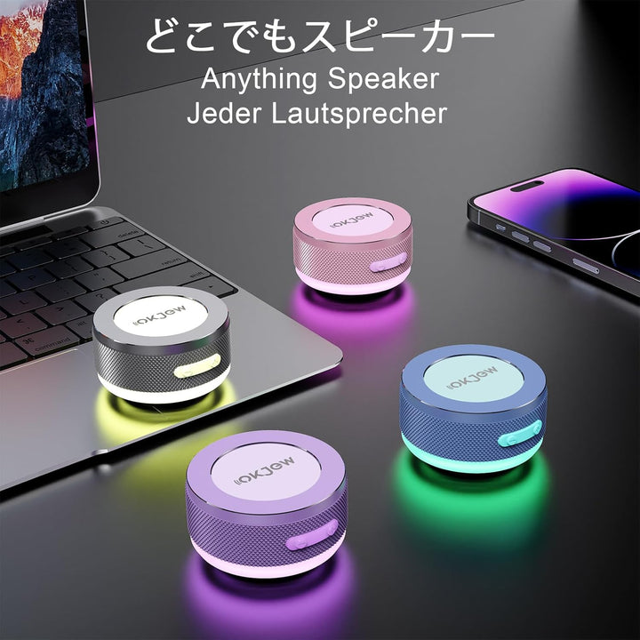 Knochenleitungs-Lautsprecher, Bluetooth, vibrierende Lautsprecher mit bunten LED-Lichtern, tragbare