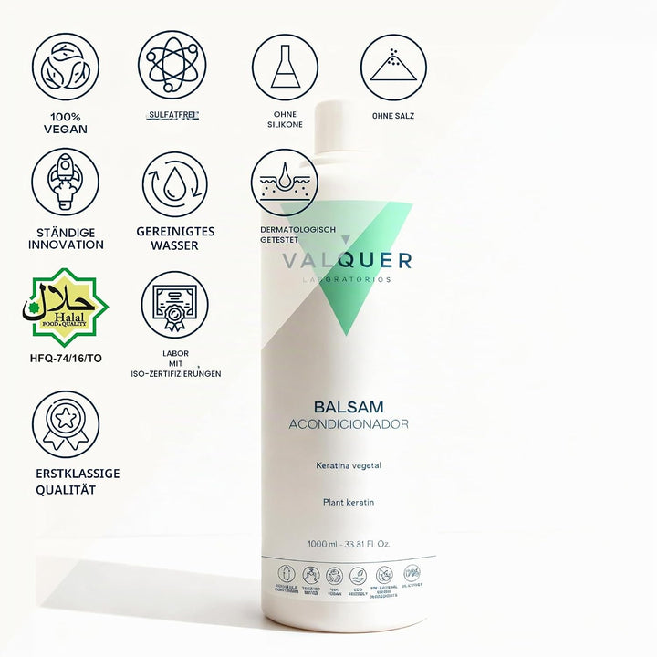 Valquer Profesional Revitalisierende Haarspülung mit natürlichem Keratin, Balsam Conditioner, Haarsp