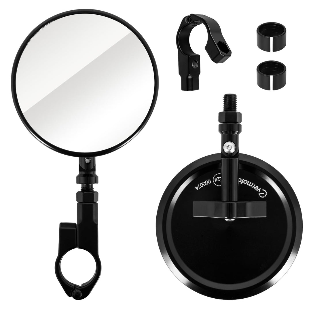 evermotor Motorrad Spiegel, E-geprüft Lenkerendenspiegel mit Klemme | Ø95 mm Unterlenker Spiegel , C