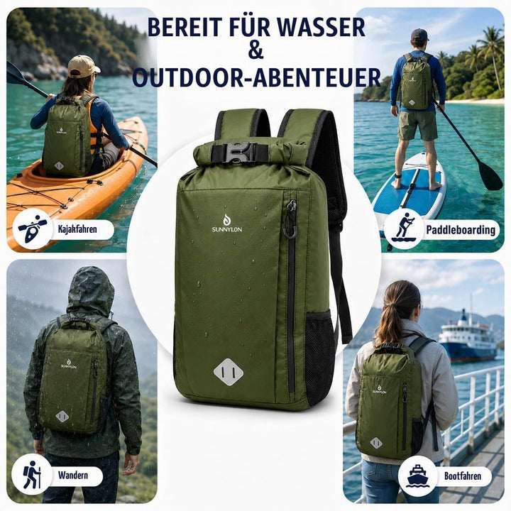 Dry Bag Rucksack,20L IPX8 wasserdichte Rucksack Rolltop mit Handyhülle,Wasserfester Tasche Schwimmen