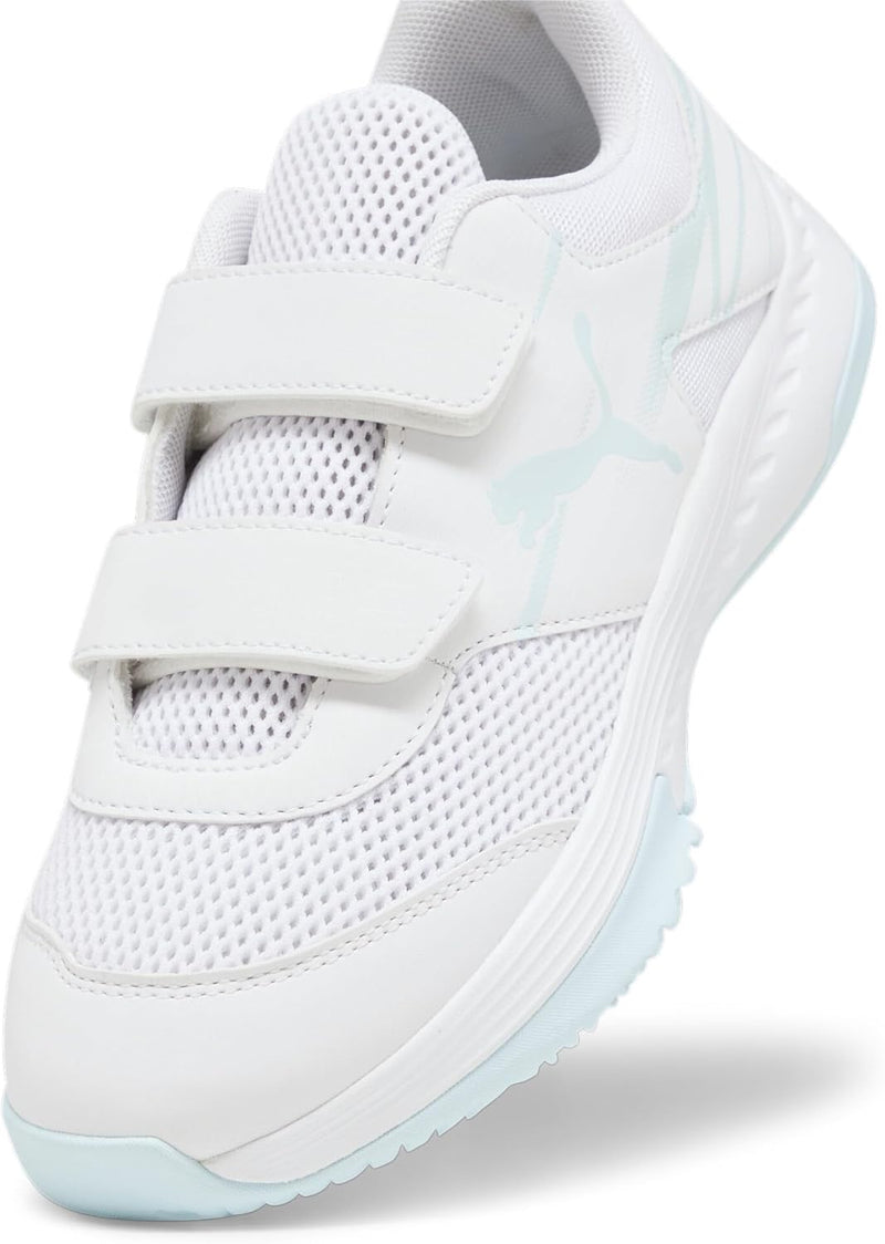 PUMA Unisex Kinder Varion Ii V Jr Indoor Court Shoe 31 EU Puma White Light Aqua, 31 EU Puma White Li