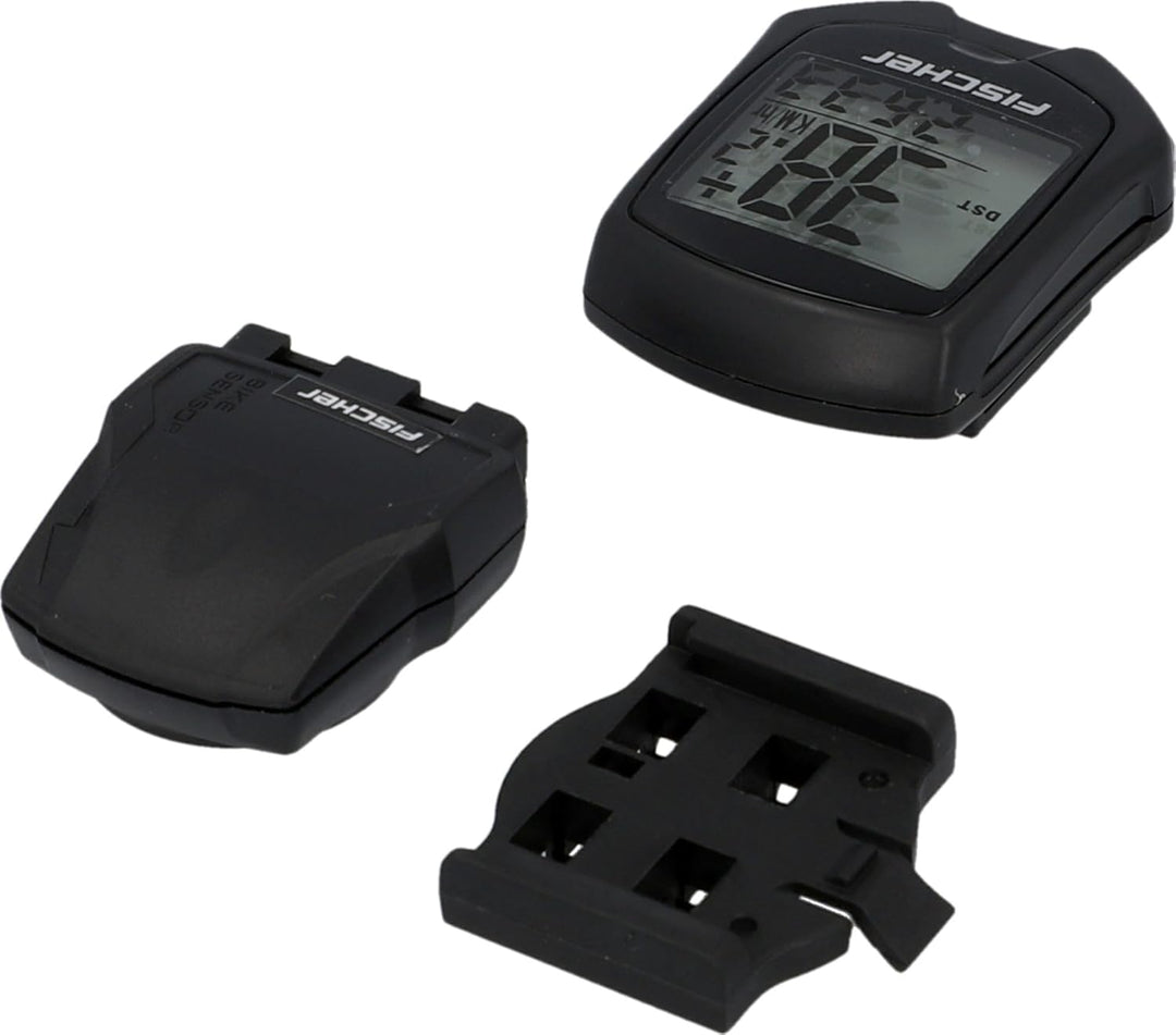 FISCHER Fahrradcomputer Funk mit 18 Funktionen, schwarz, kabellos, inklusive Befestigungsmaterial un