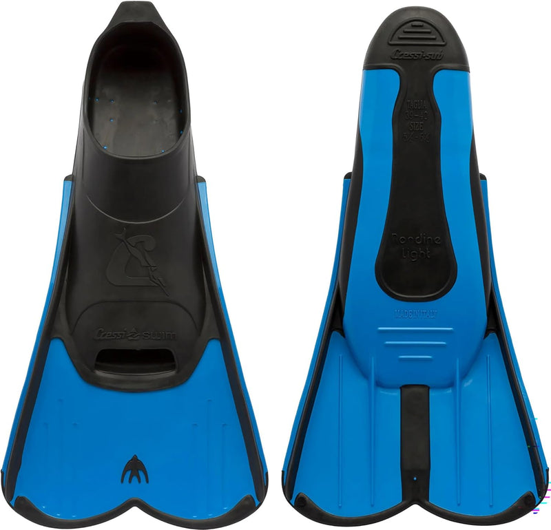 Cressi Light Fins-Kurze Flossen Zum Schnorcheln Schwimmen, Wassertraining, Verfügbar für 33/34 Blau/