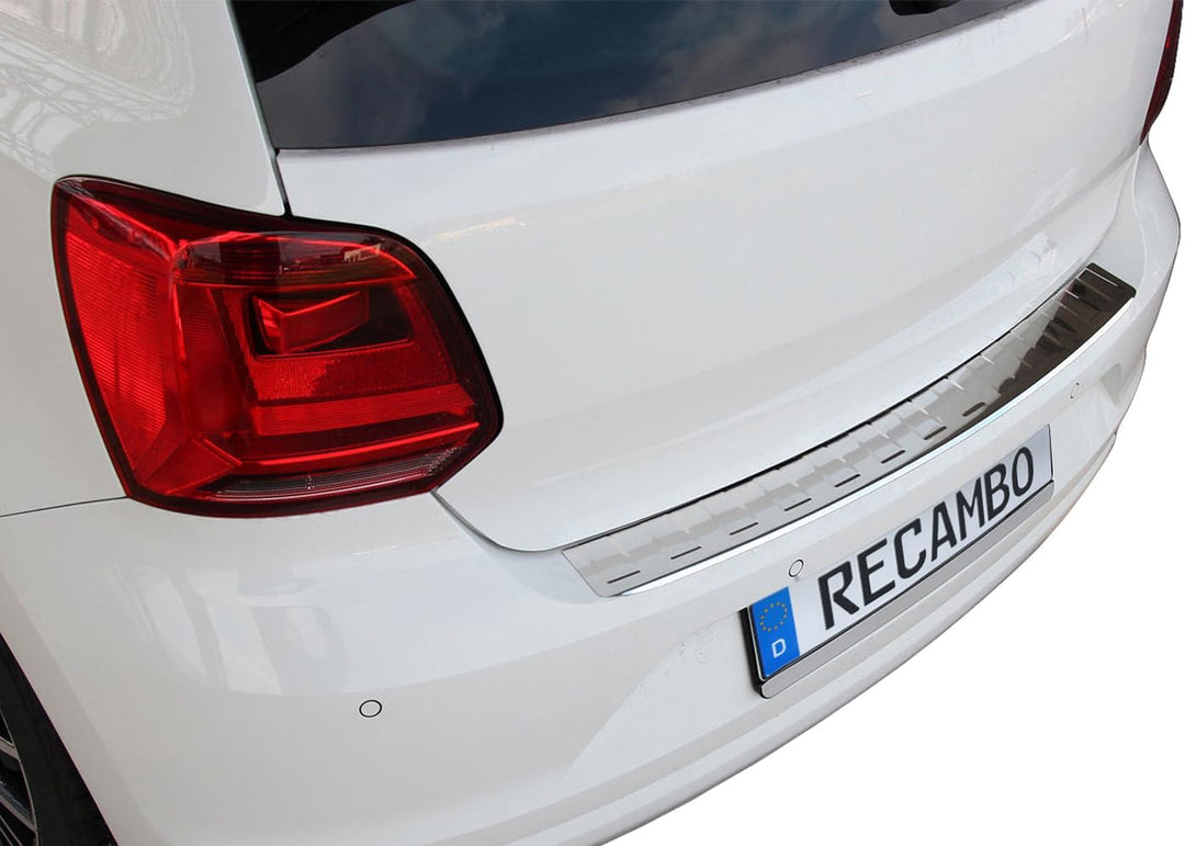Recambo Ladekantenschutz Edelstahl Chrom kompatibel für Vw Polo V 6C | 04.2014-2017 | Mit Abkantung