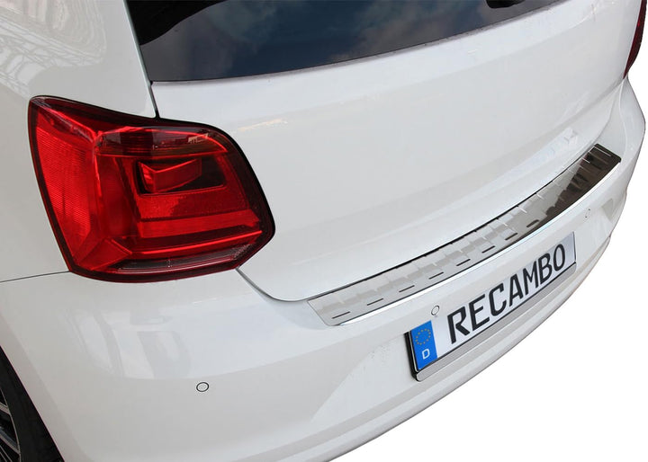 Recambo Ladekantenschutz Edelstahl Chrom kompatibel für Vw Polo V 6C | 04.2014-2017 | Mit Abkantung