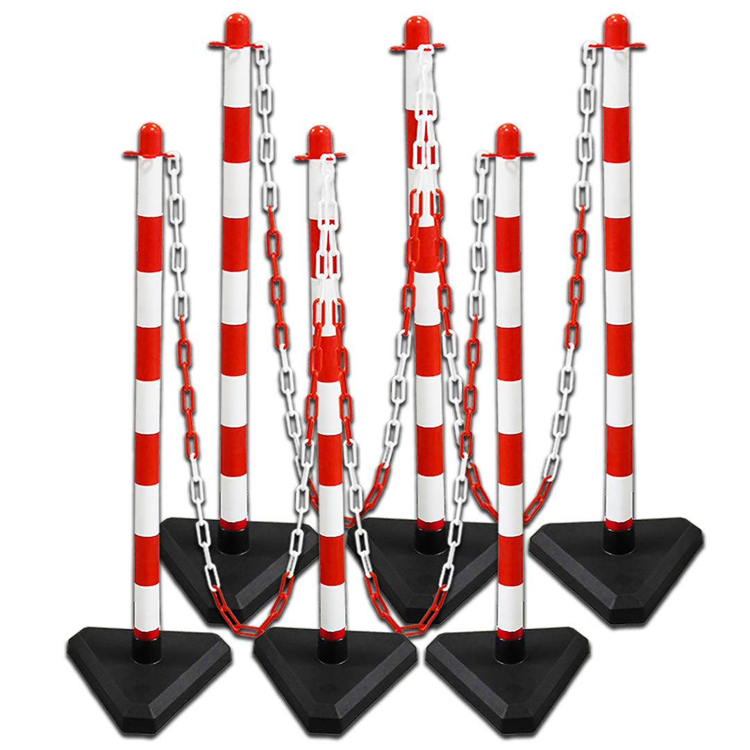 Moravia Kettenständer-Set Guarda rot-weiss (Kettenständer, Kunststoffkette, Verbindungsglieder, Einh