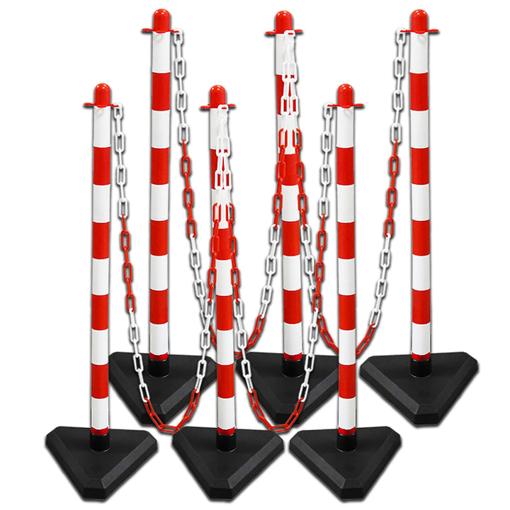 Moravia Kettenständer-Set Guarda rot-weiss (Kettenständer, Kunststoffkette, Verbindungsglieder, Einh