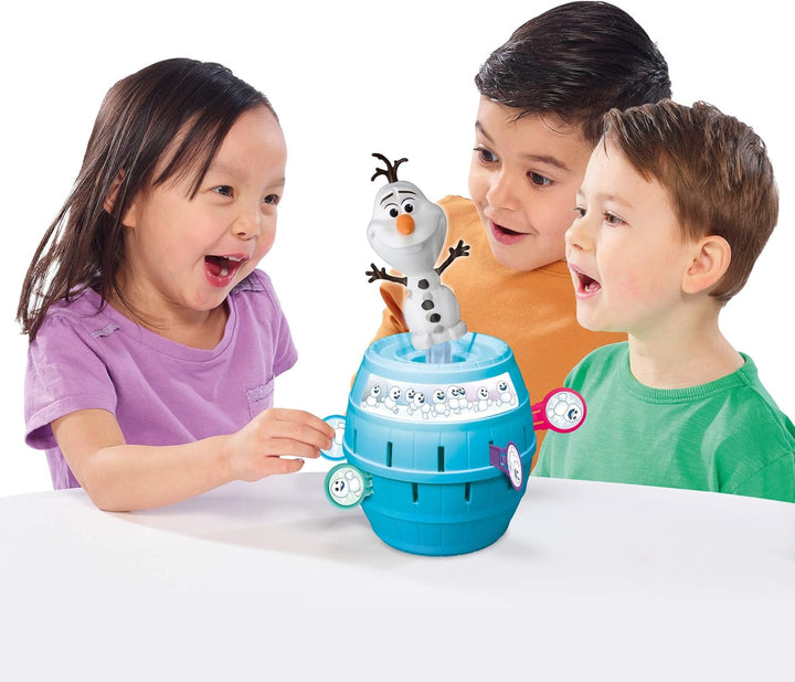 TOMY T73038 Pop Up Olaf Kinder Brettspiel, Familien- und Vorschulkinderspiel, Action-Spiel für Kinde