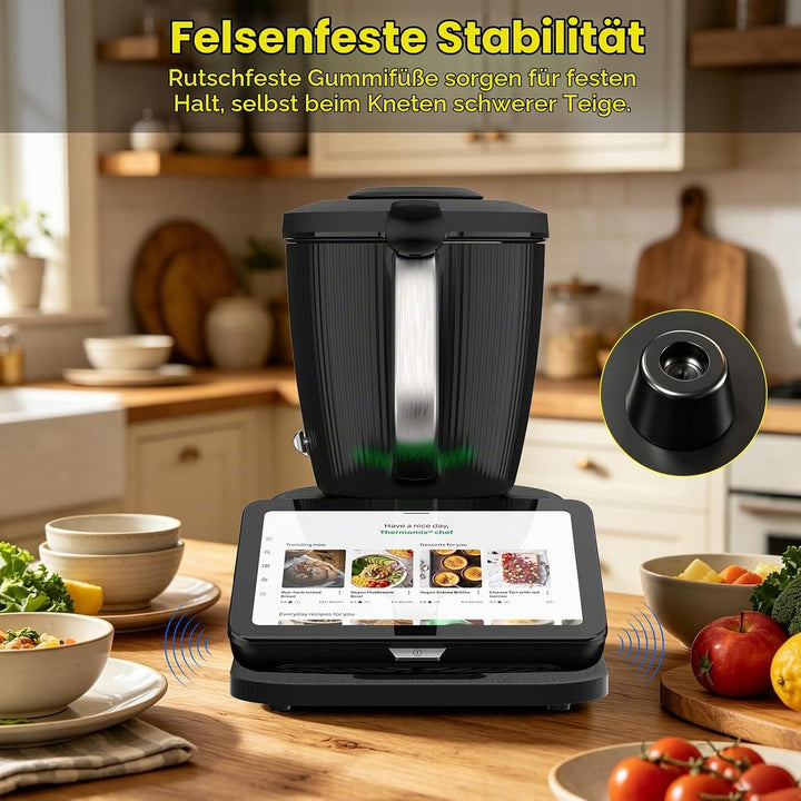 Gleitbrett für Thermomix TM7 mit 360° Lenkrollen, Beweglich in Alle Richtungen &amp; Waagenschutz, Rollb