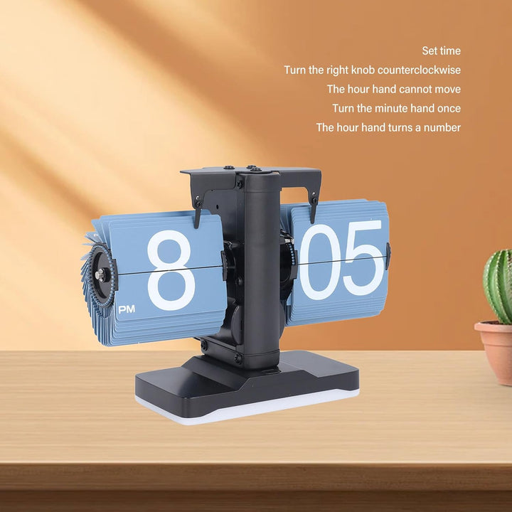Flip Deskuhr, Retro Digital Flip Down -Uhr mit Verstellbarem Licht für Schlafzimmer -Hausbürodekorat