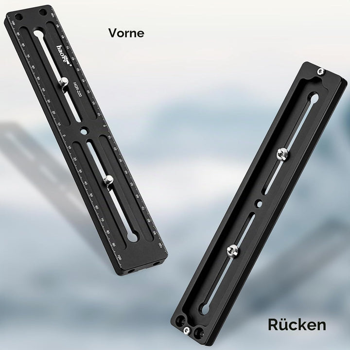 Haoge HQR-220 220 mm Mehrzweck-Schnellwechselplatte für Kamerastativ, Kugelkopf, Klemme für Arca Swi