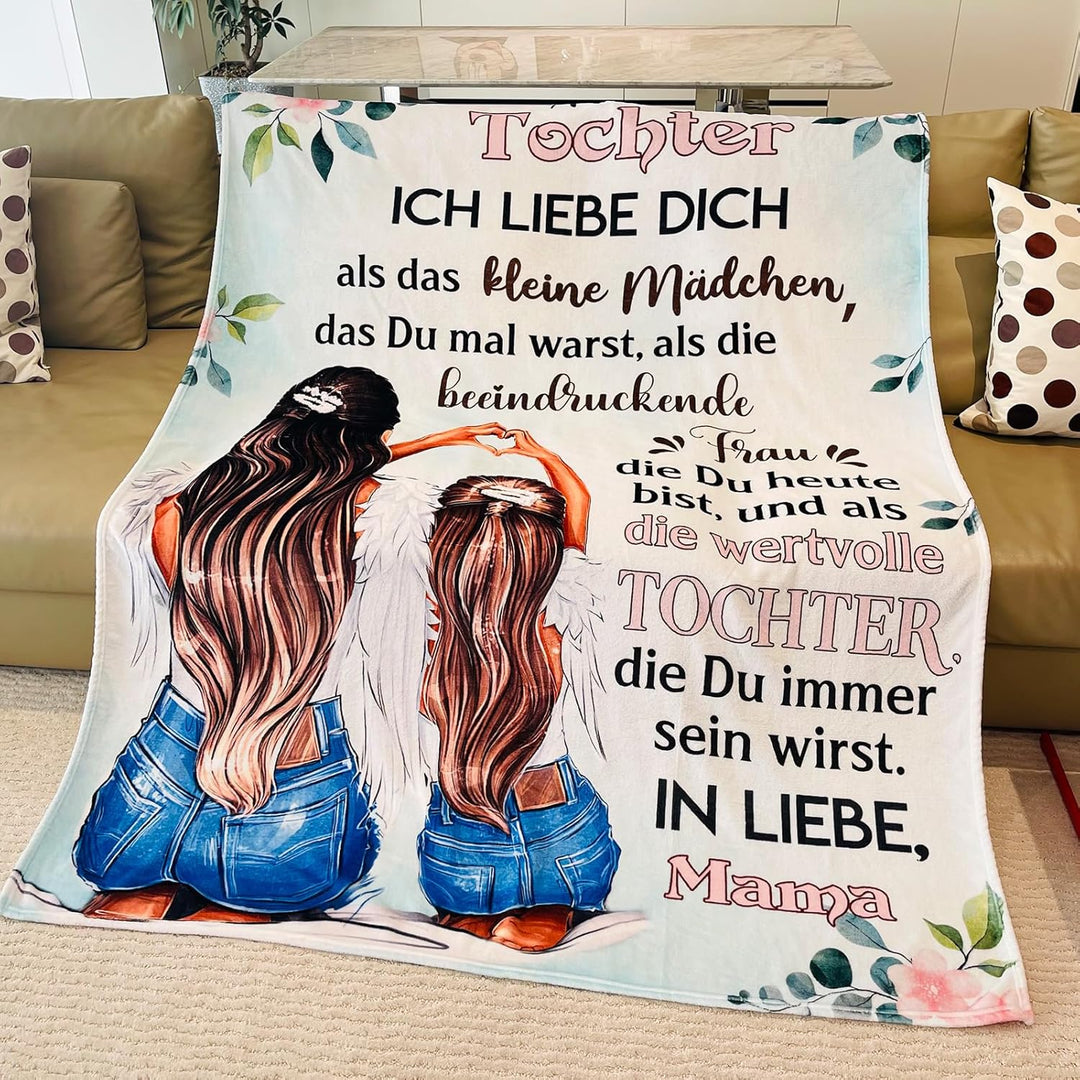 Kuscheldecke Brief an Meine Tochter - Super Weiche Flanelldecke für Sofa, Positive Ermutigung von Mu