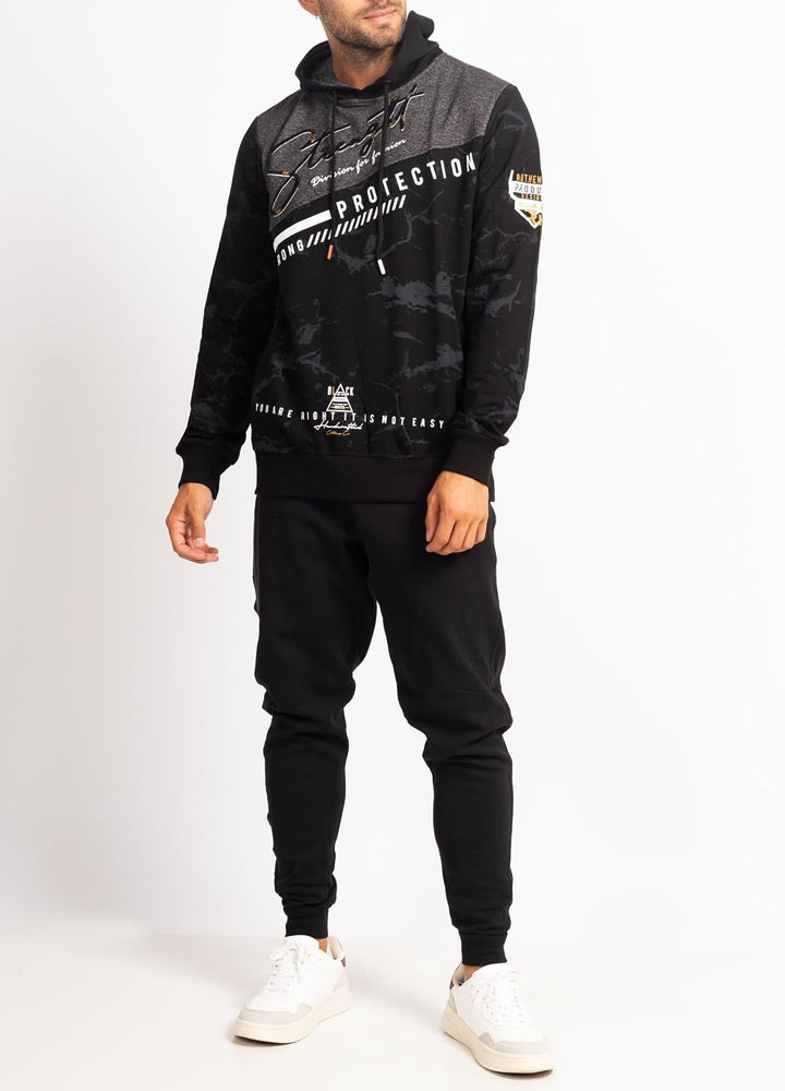 Subliminal Mode Herren-Kapuzen-Sweatshirt, langärmlig, zweifarbig, mit Tasche, lässiger Stil, Basic,