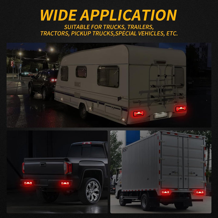 2 Stück LED Anhänger Rücklicht, 12V 24V Rückleuchten, IP67 Wasserdicht mit Fahr, Brems, Lenk, Rückfa