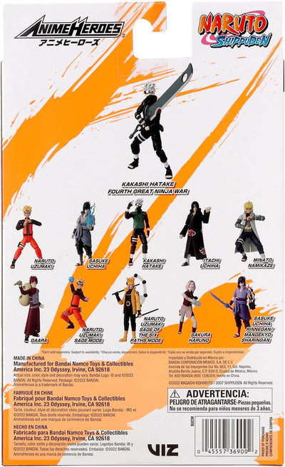 Bandai – Anime Heroes – Naruto Shippuden – Anime-Heldenfiguren 17 cm – Kakashi Hatake (Fourth Great