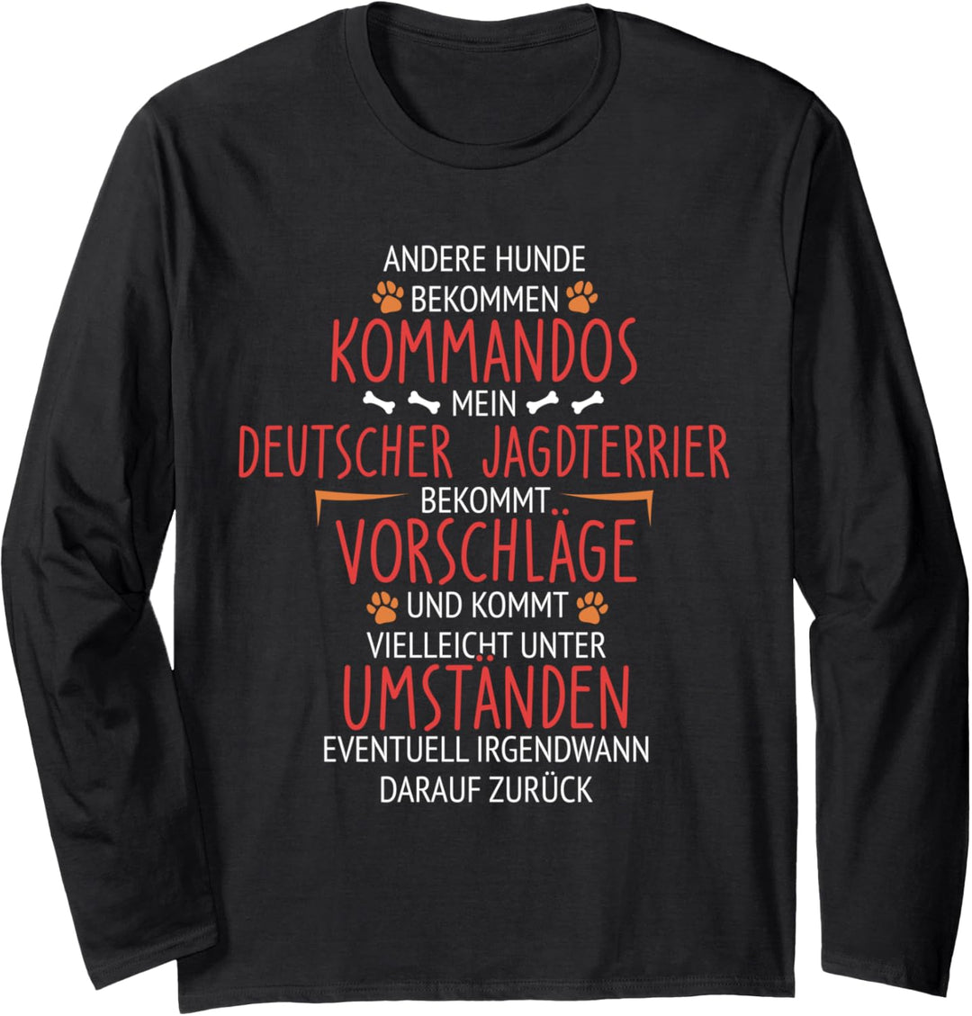 Deutscher Jagdterrier Kommandos Langarmshirt