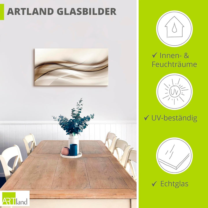 ARTland Glasbilder Wandbild Glas Bild einteilig 100x50 cm Querformat Moderne Kunst Abstrakt Modern R