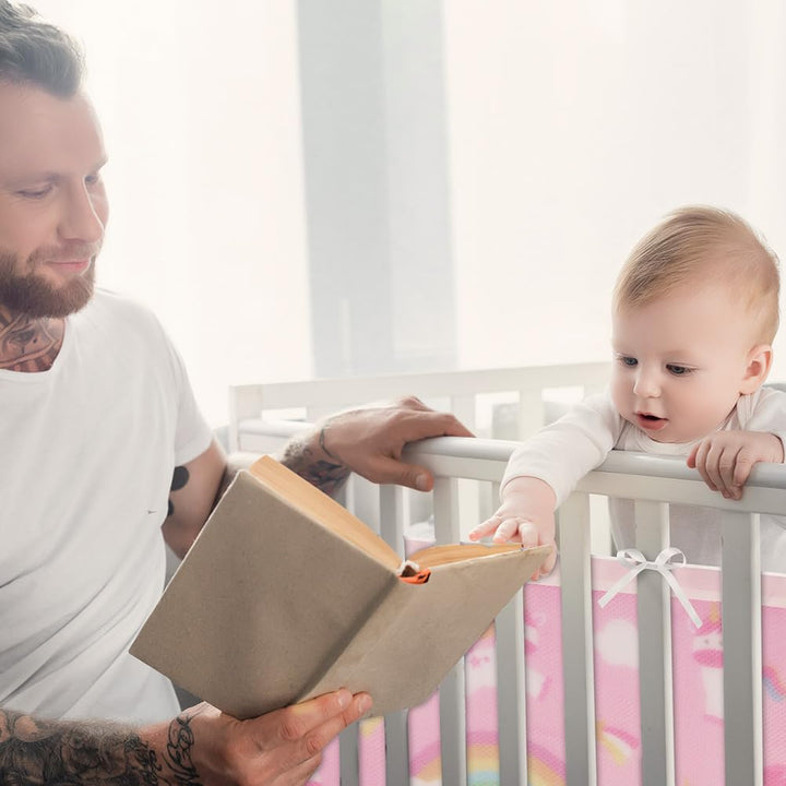 Aolso Bettumrandung Babybett, 2 Stück Nestchen für Kinderbetten Kantenschutz Baby Babybett, Atmungsa
