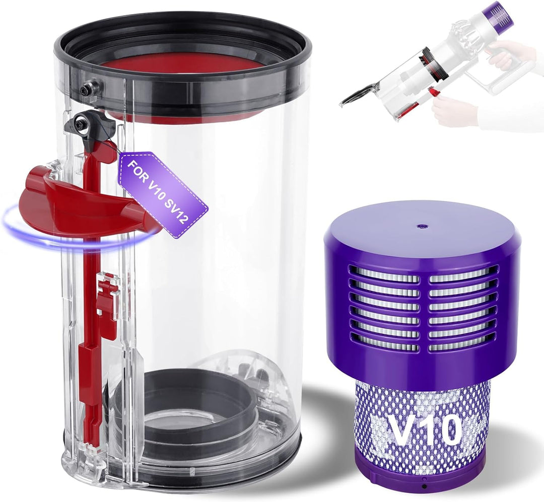 Staubbehälter für Dyson V10 SV12 SV12 SV13 SV27 Behälter Filter Ersatzteile Zubehör Staubsauger Auff