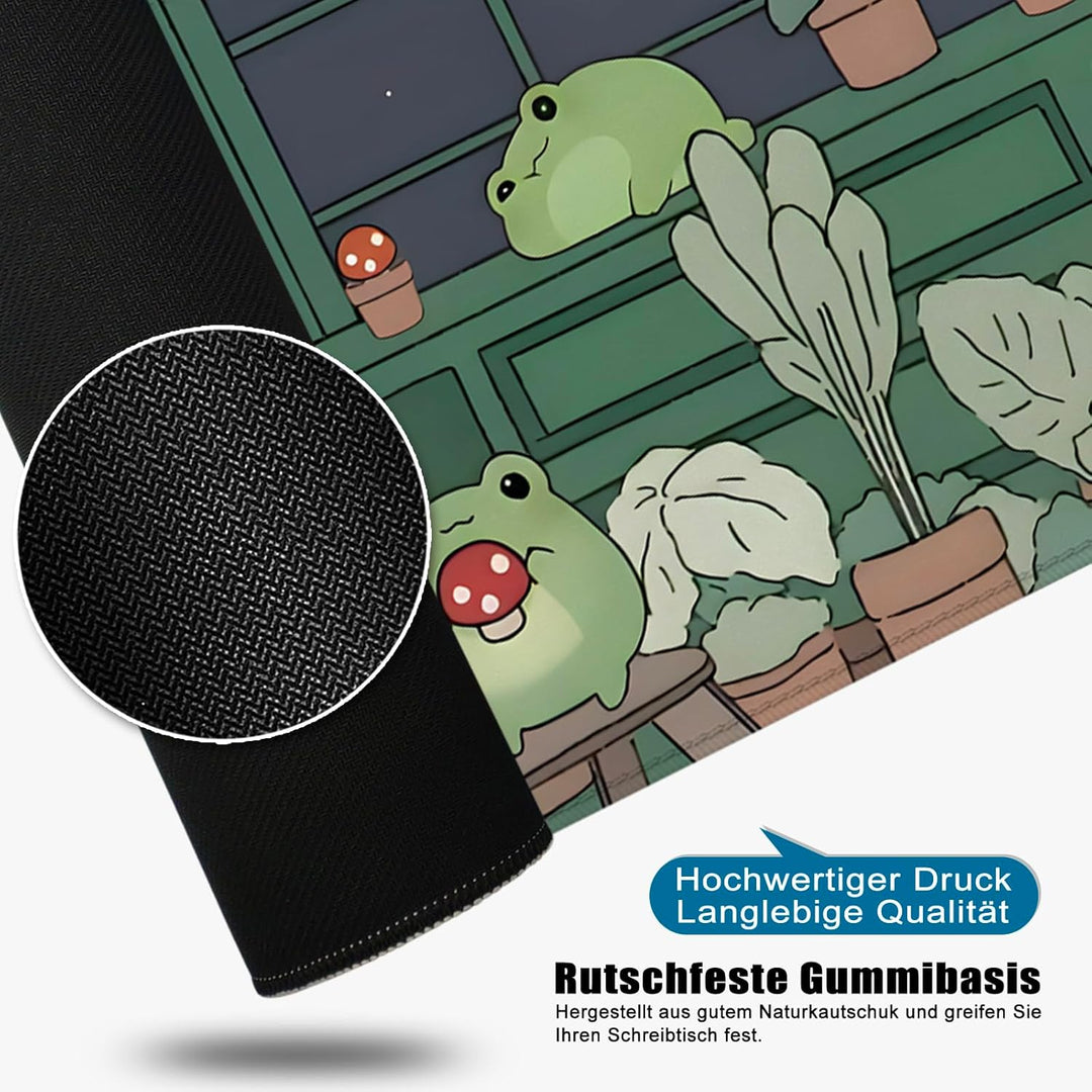 Grün Gaming Mousepad Schreibtischunterlage 800x300mm XL Mousepad Die Froschfamilie Grosses Mauspad,