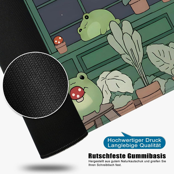 Grün Gaming Mousepad Schreibtischunterlage 800x300mm XL Mousepad Die Froschfamilie Grosses Mauspad,