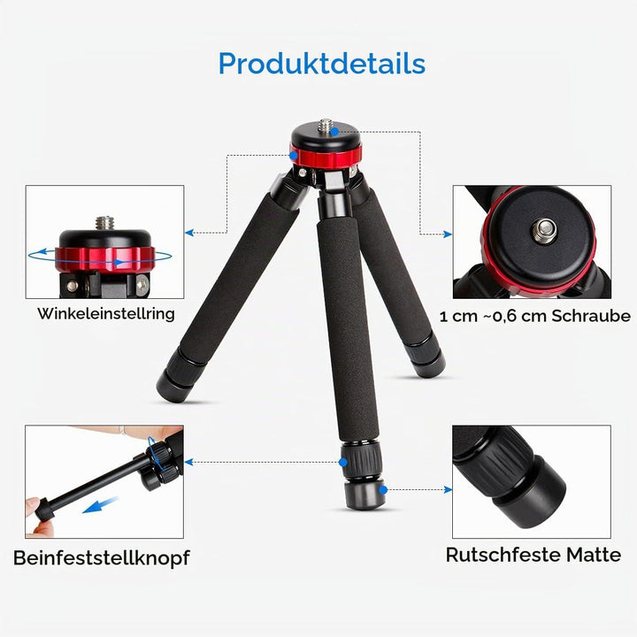 Koolehaoda Mini Kamera stativ Tischstativ, Max. Höhe 33 cm, mit 1/4 "und 3/8" Schraubbefestigung und