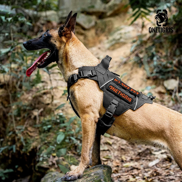 OneTigris X Commander Taktisches Hundegeschirr, Air Mesh Brustgeschirr Hund mit 1 Komfortgriff und 2