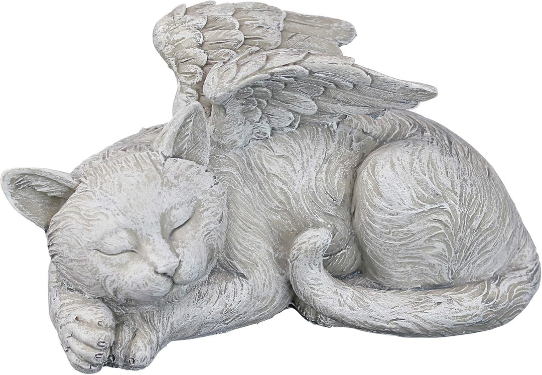 Design Toscano Katzenengel, Grabfigur, Masse: 14 x 10 x 12,5 cm Mittel Katzen-Denkmal-Engel, Mittel