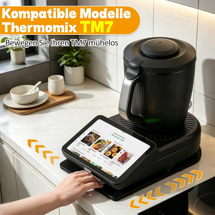 Gleitbrett kompatibel mit Thermomix TM7, TM7 Gleitbrett | Gleitbrett TM7 mit Rollen und Gummifüssen,