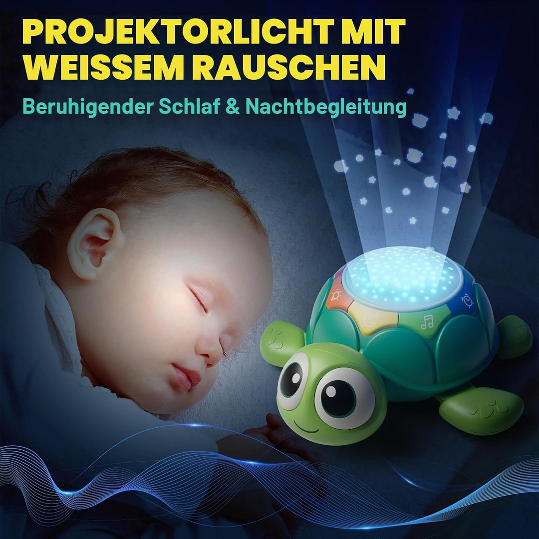 Lehoo Castle Baby Krabbel Spielzeug ab 3 6 9 Monate, Schildkröten Baby Spielzeug mit Musik und Proje