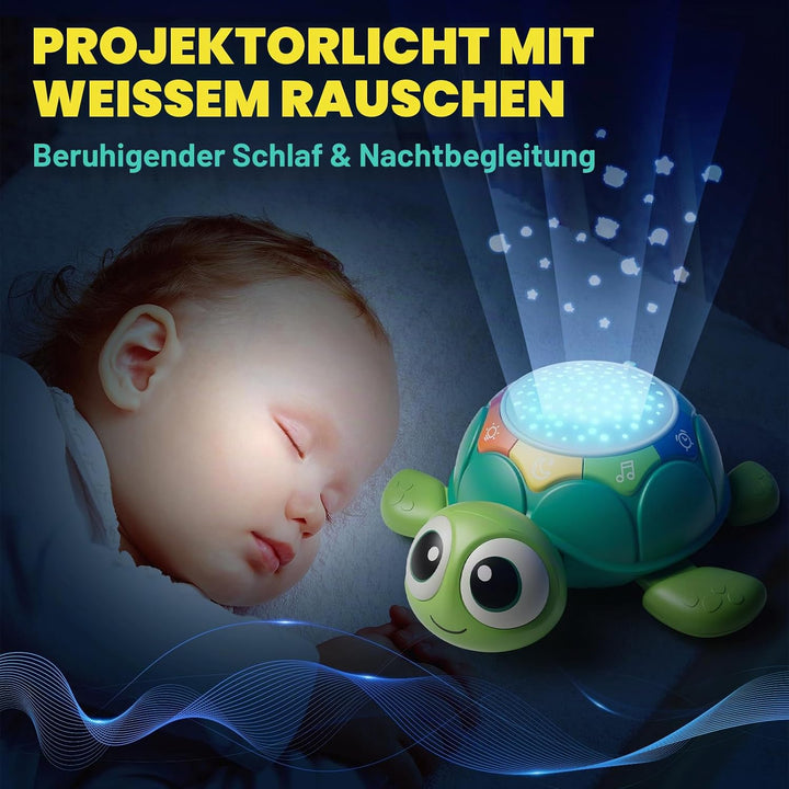 Lehoo Castle Baby Krabbel Spielzeug ab 3 6 9 Monate, Schildkröten Baby Spielzeug mit Musik und Proje