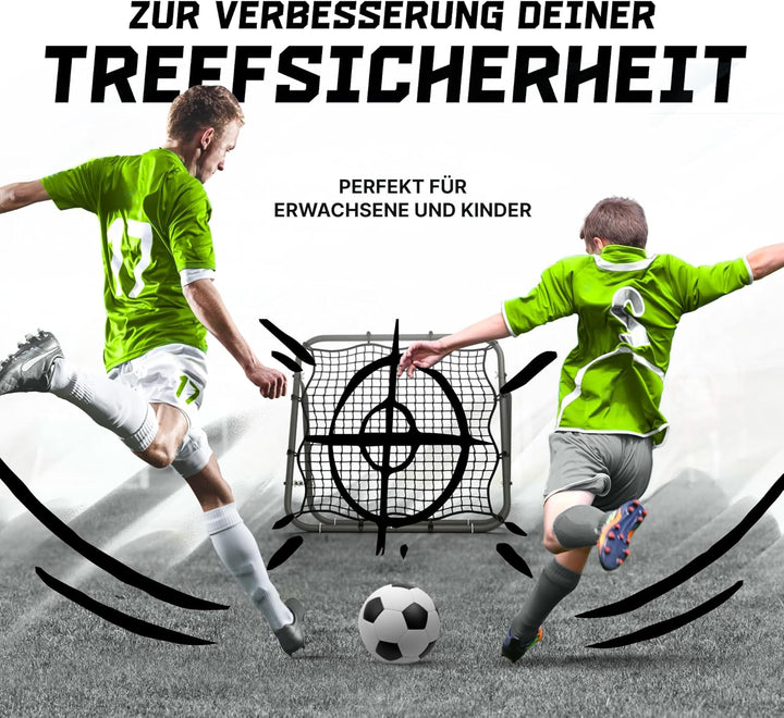 BENTSON Rebounder für Fussball Kinder und Profis I Inkl. Ersatznetz I Robuster Rahmen I Auch für Han
