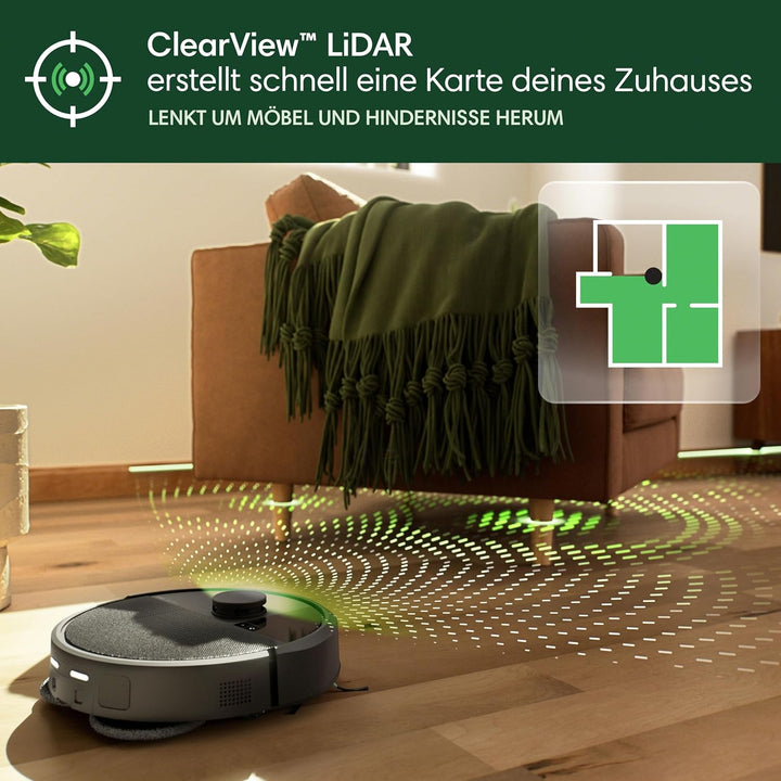 iRobot Roomba Plus 405 Combo Robot + AutoWash Dock Saugroboter mit Wischfunktion - Clearview LiDAR -